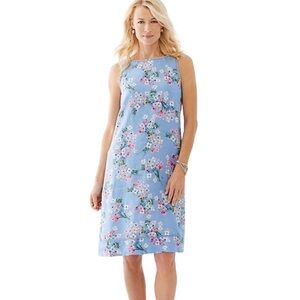 J Jill love linen blue floral sundress dress